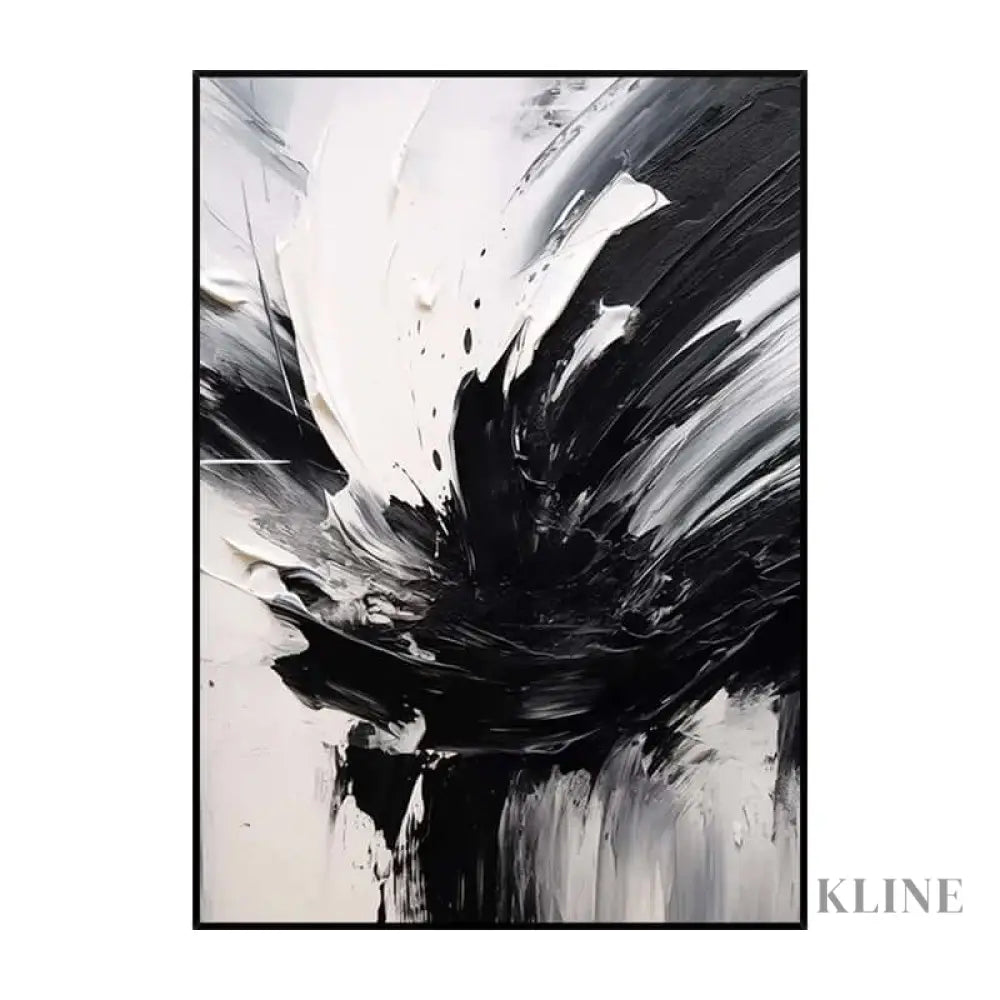 The Black White Splash - Hand Painting 