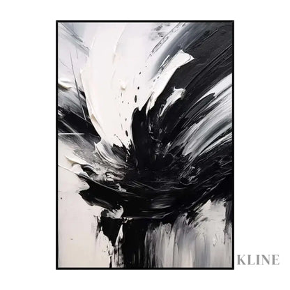 The Black White Splash - Hand Painting
