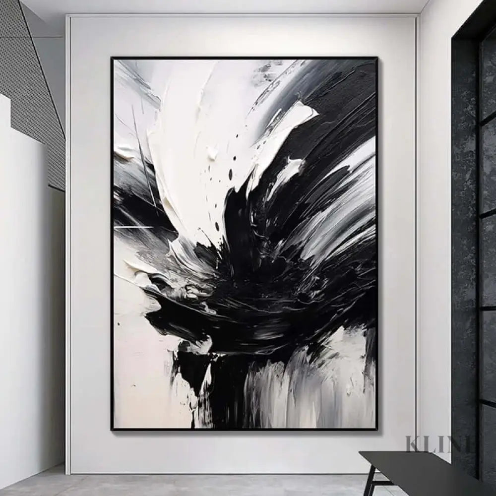The Black White Splash - Hand Painting