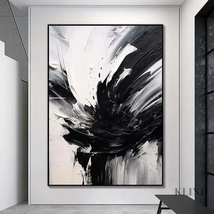 The Black White Splash - Hand Painting