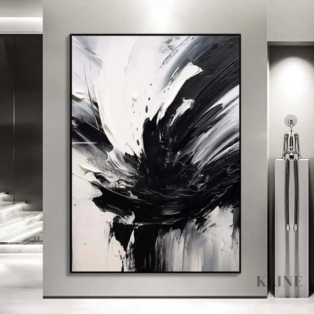 The Black White Splash - Hand Painting