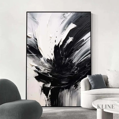 The Black White Splash - Hand Painting