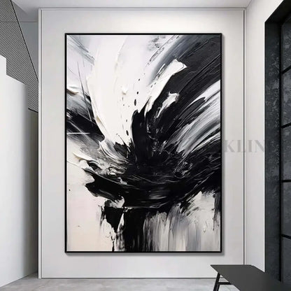 The Black White Splash - Hand Painting