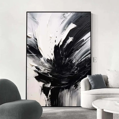 The Black White Splash - Hand Painting