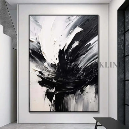 The Black White Splash - Hand Painting