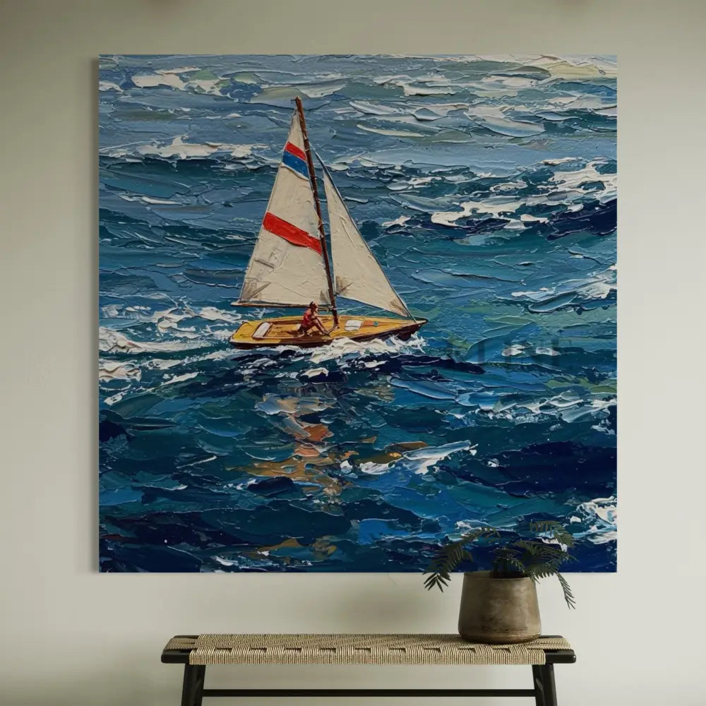 The Blue Heart of the Sea - Hand Painting Grande arte da parete