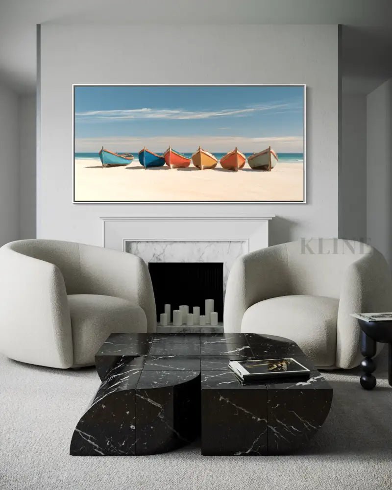The Calm Shoreline - Hand Painting Ocean Coastal Wall Art