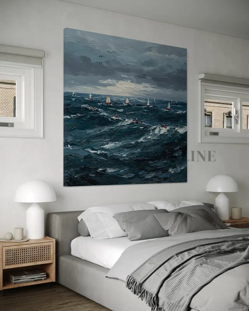 The Churning Sea - Hand Painting