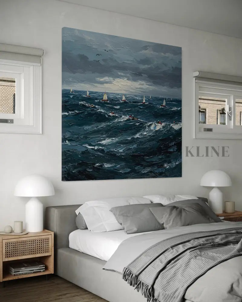The Churning Sea - Hand Painting