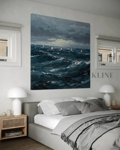 The Churning Sea - Hand Painting