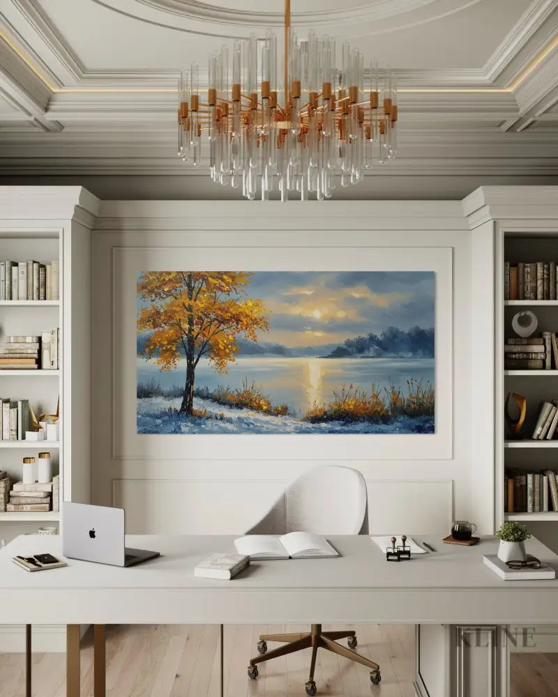 The Heart of Gold in Frozen Silence - Hand Painting 