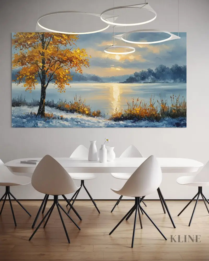 The Heart of Gold in Frozen Silence - Hand Painting
