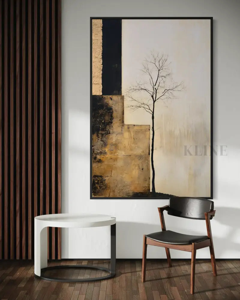 The Lone Black Tree - Hand Painting قماش جدار الفن