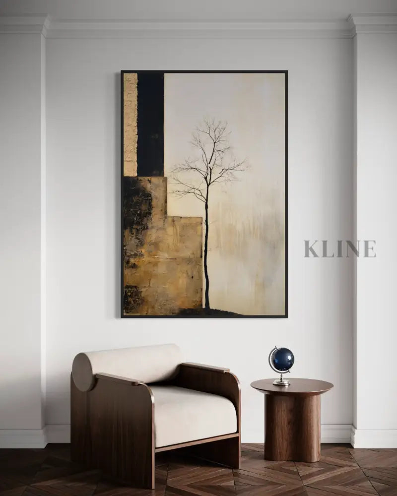 The Lone Black Tree - Hand Painting Vertical Wall Art & Paintings