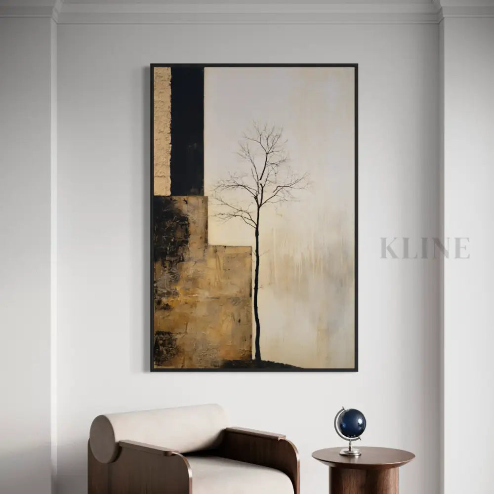 The Lone Black Tree - Hand Painting قماش جدار الفن
