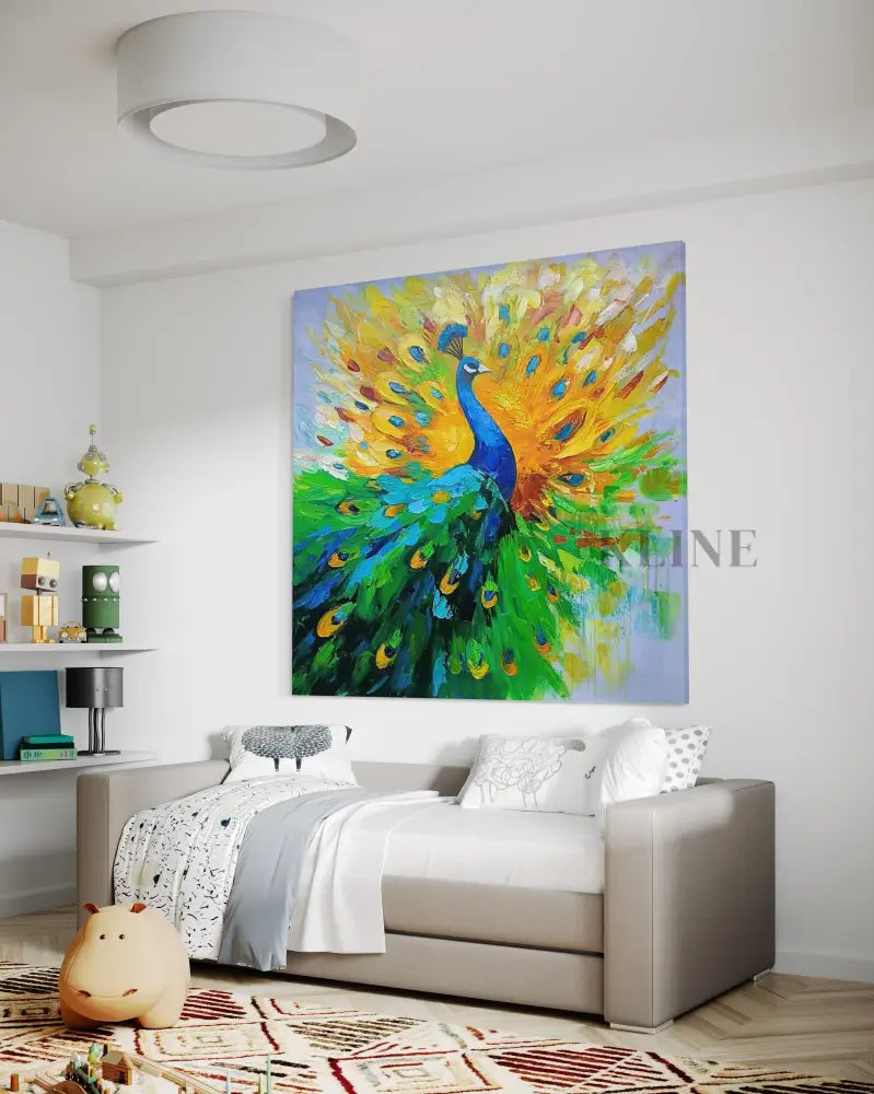 The Peacock Unfolds - Hand Painting