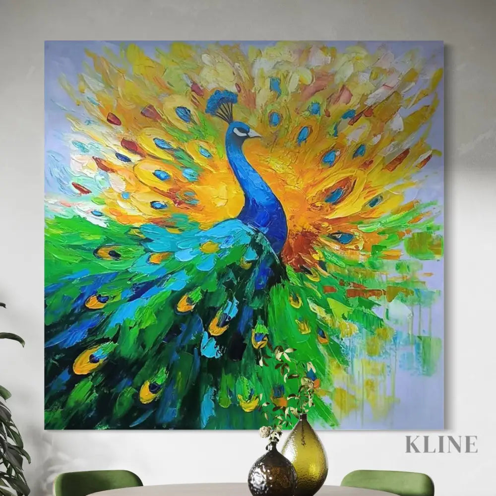 The Peacock Unfolds - Hand Painting