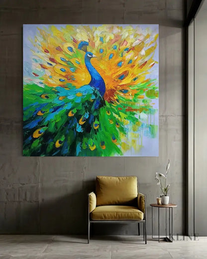 The Peacock Unfolds - Hand Painting