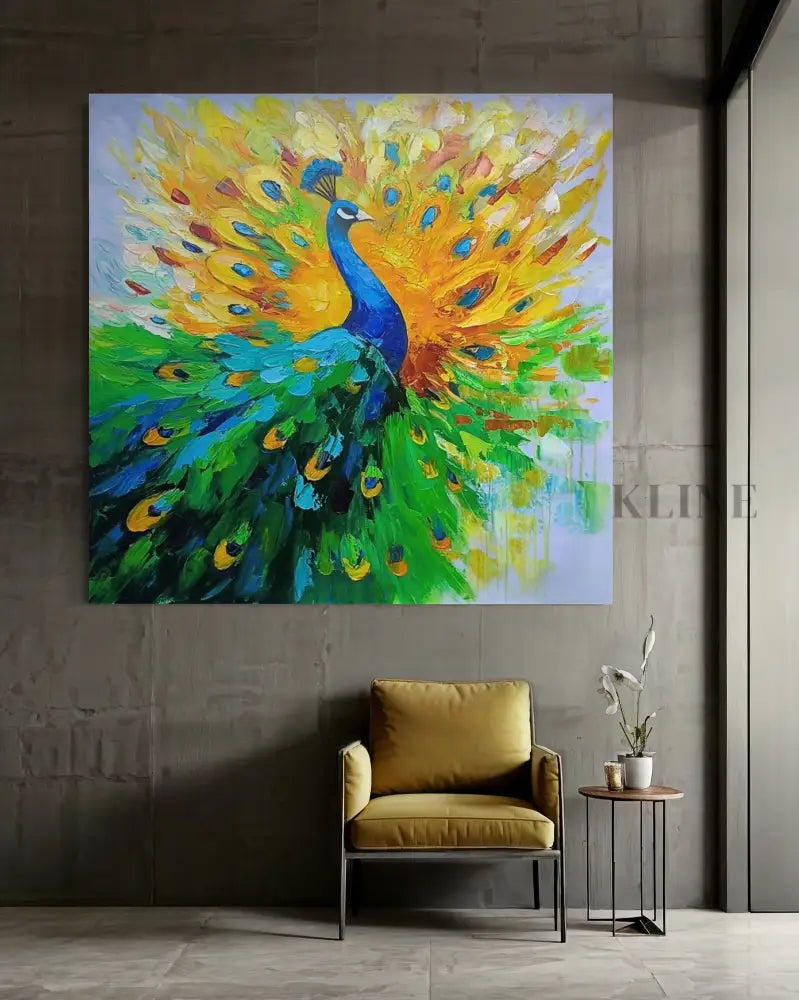 The Peacock Unfolds - Hand Painting 