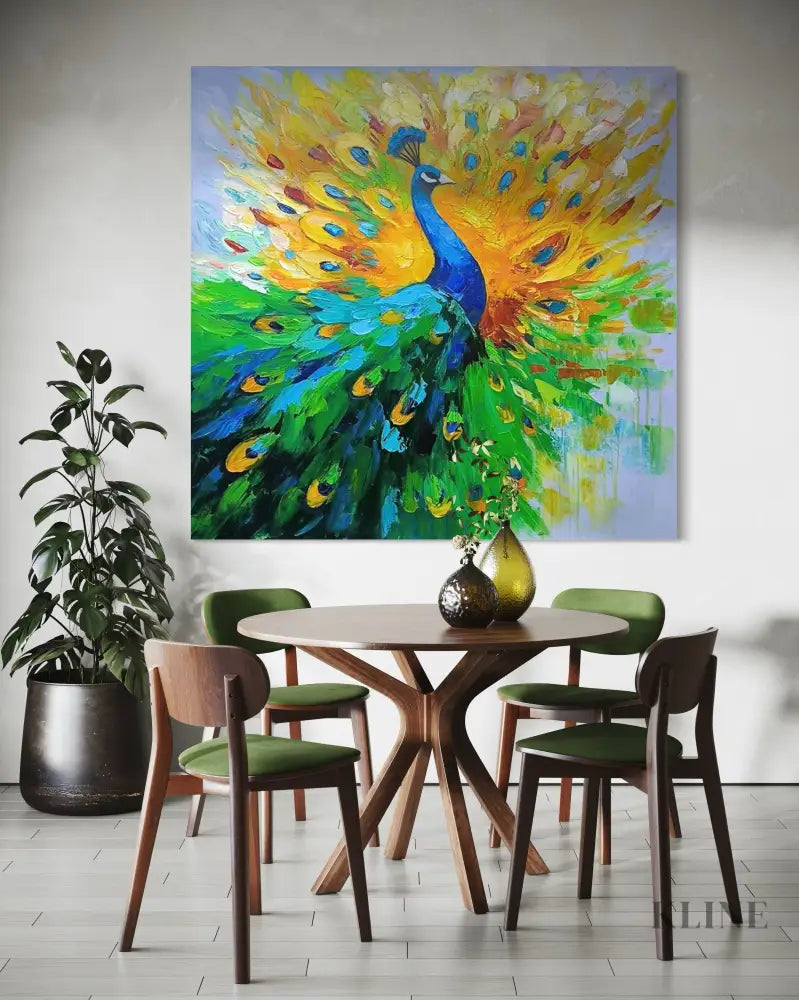 The Peacock Unfolds - Hand Painting
