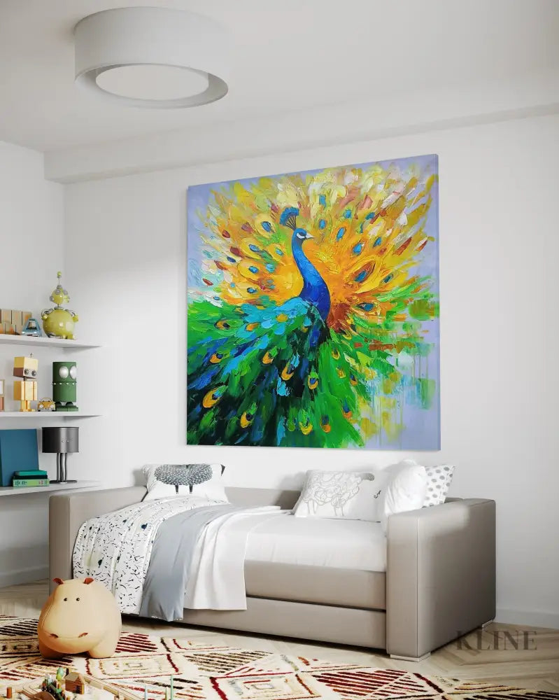 The Peacock Unfolds - Hand Painting 