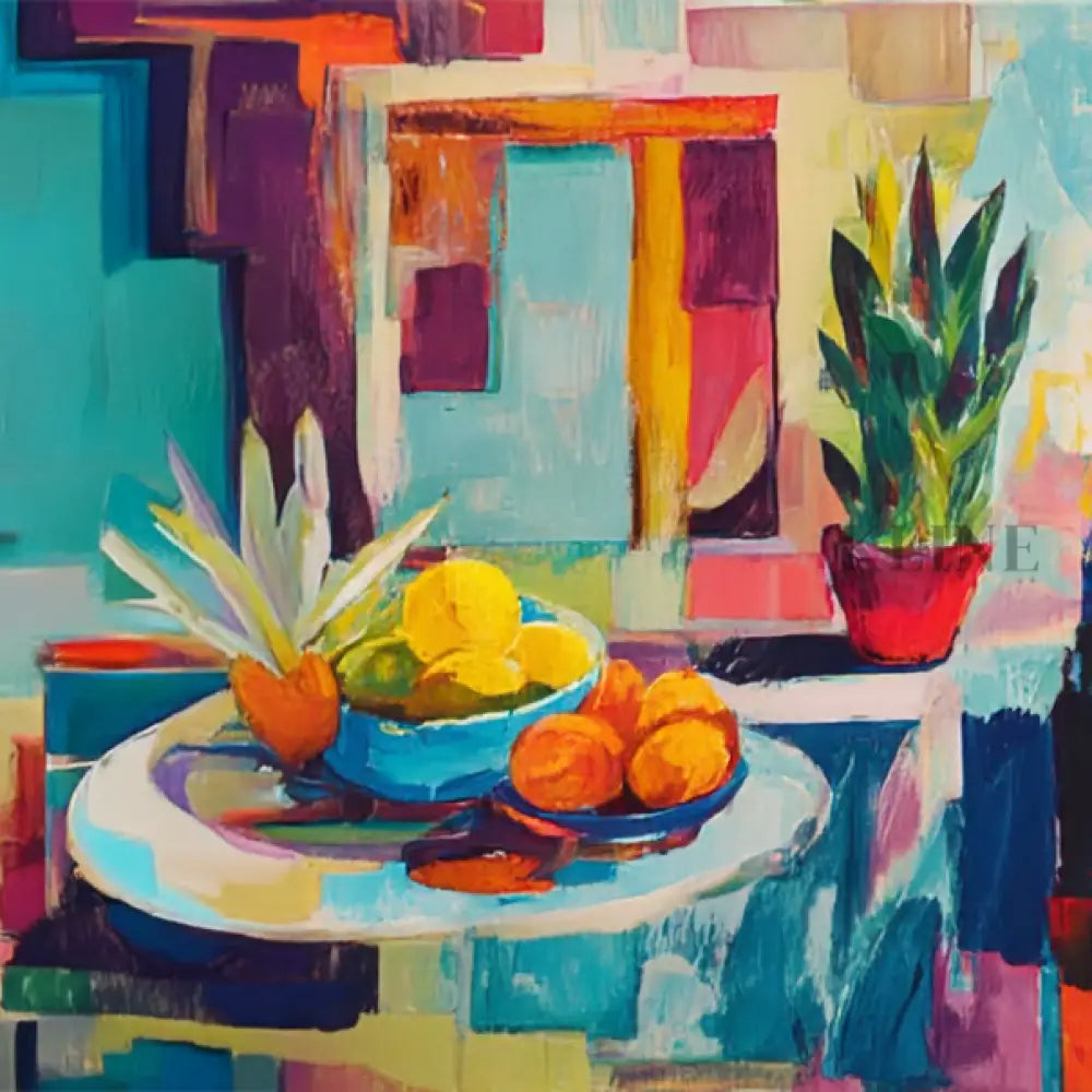 The Round Table - Hand Painting Nature morte