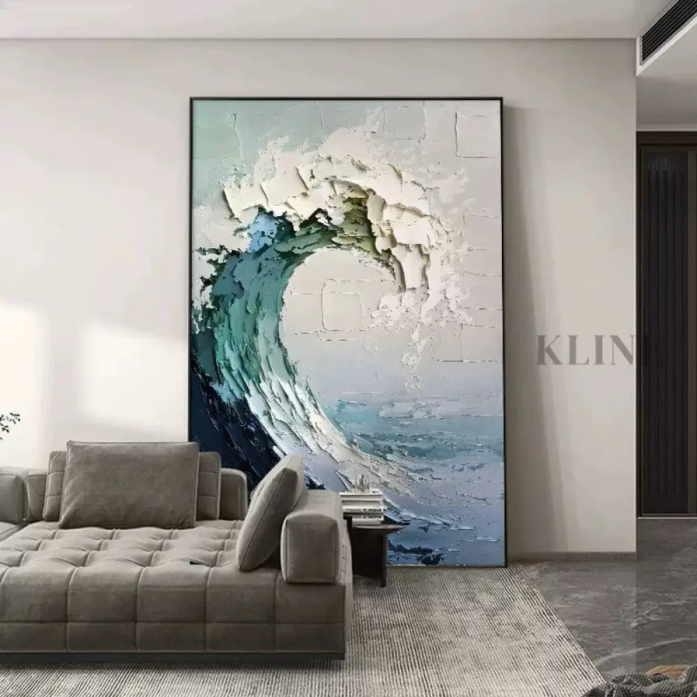 The Sculpted Sea - Hand Painting لوحات فنية ولوحات جدارية عمودية