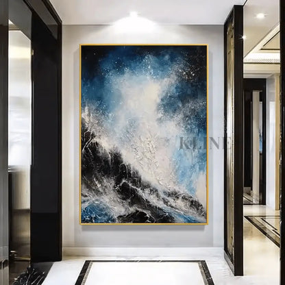 The Silver-Lit Blue Cosmos - Hand Painting