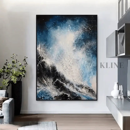 The Silver-Lit Blue Cosmos - Hand Painting