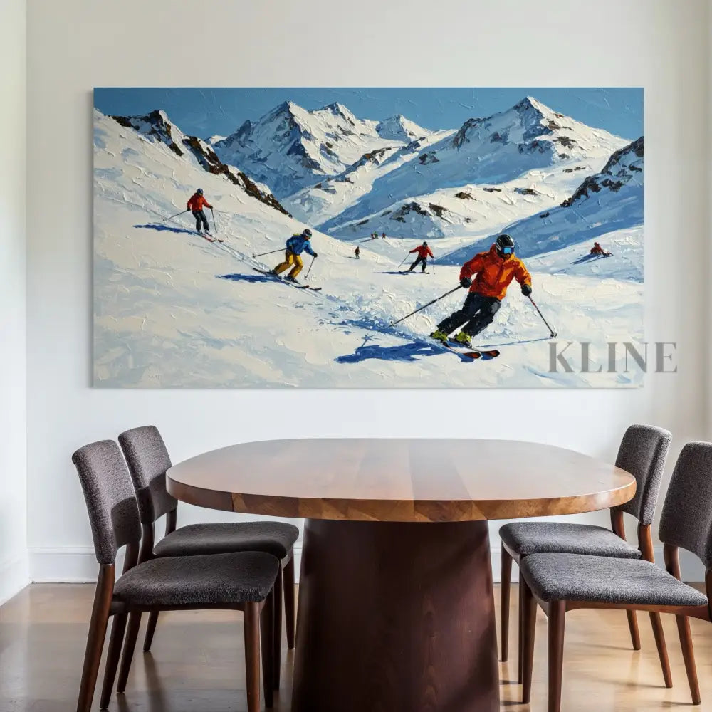 The Skier’s Path 1 - Hand Painting غرفة المعيشة جدار الفن