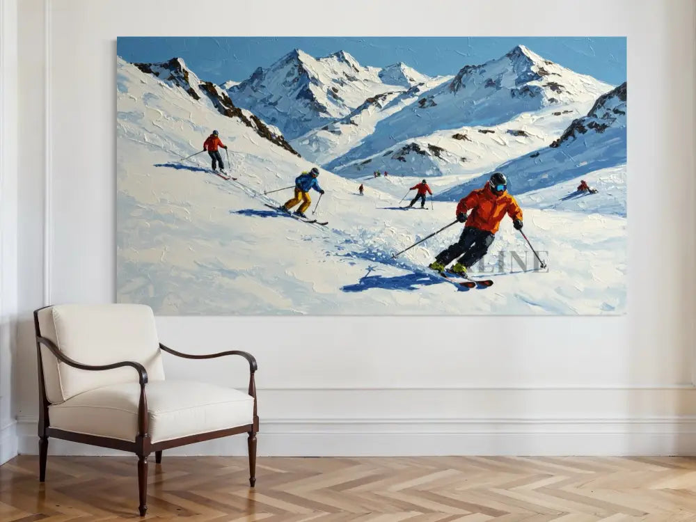 The Skier’s Path 1 - Hand Painting Oferta de viernes negro