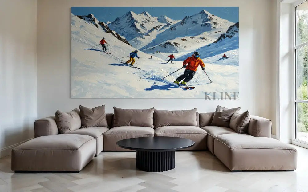 The Skier’s Path 1 - Hand Painting Oferta de viernes negro
