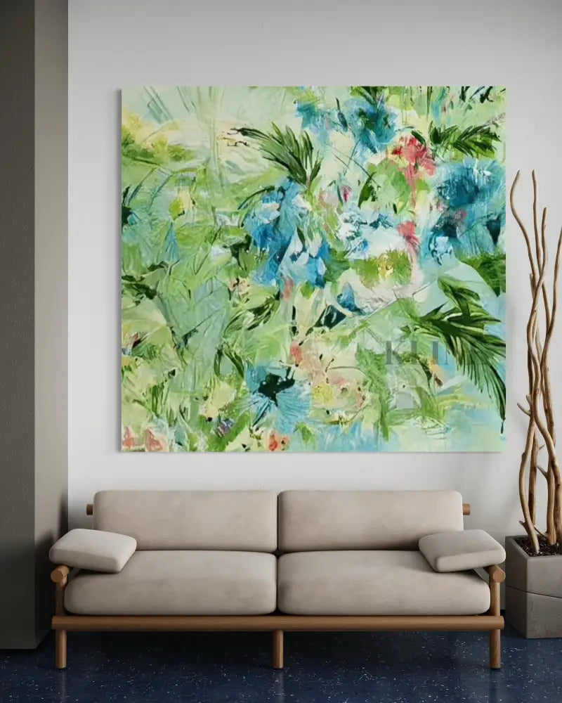 The Unfurling Garden - Hand Painting Wandkunst für das Esszimmer