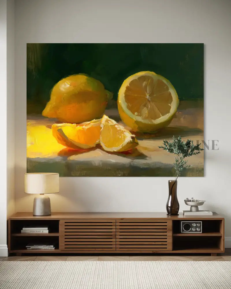 The Warm Lemon Still Life - Hand Painting