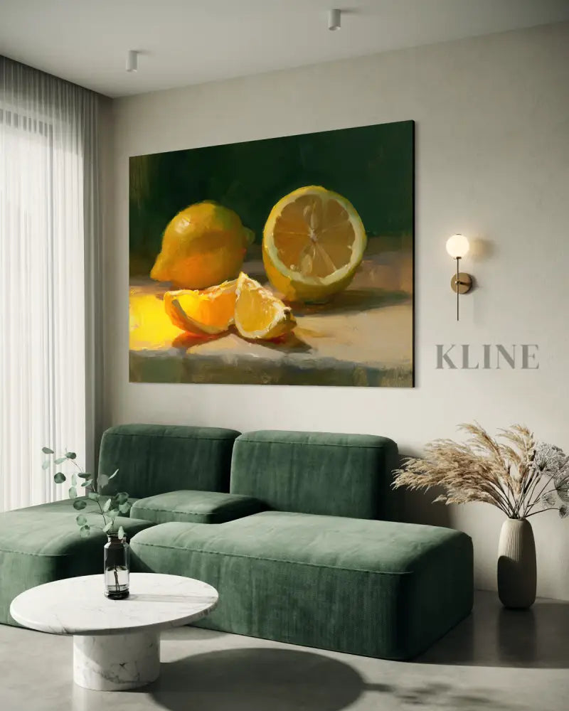 The Warm Lemon Still Life - Hand Painting 