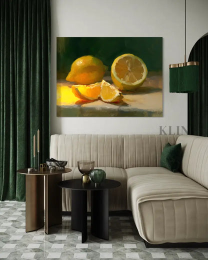 The Warm Lemon Still Life - Hand Painting