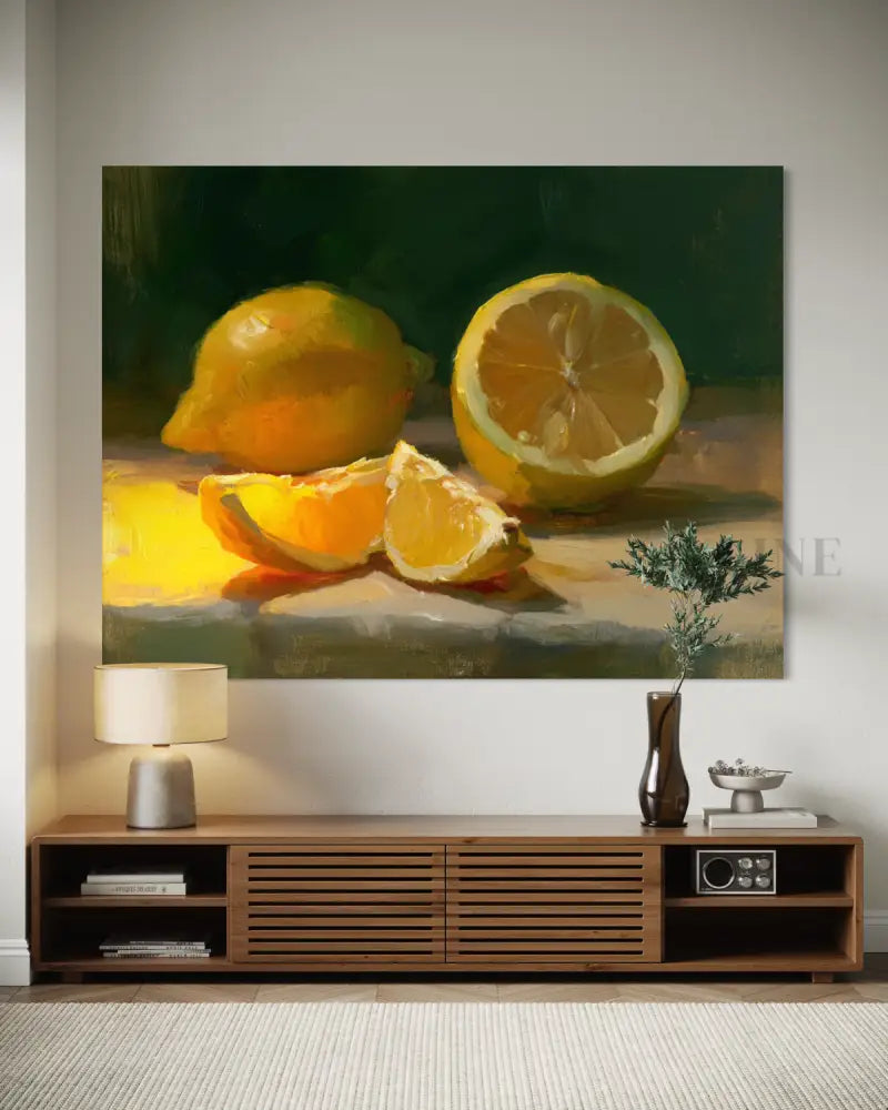 The Warm Lemon Still Life - Hand Painting