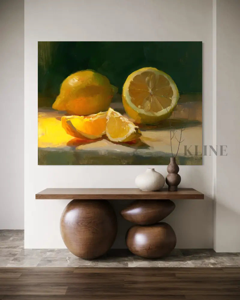 The Warm Lemon Still Life - Hand Painting 