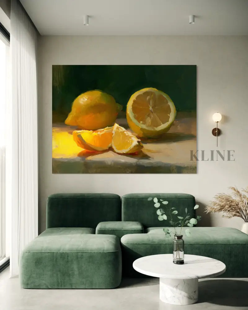 The Warm Lemon Still Life - Hand Painting
