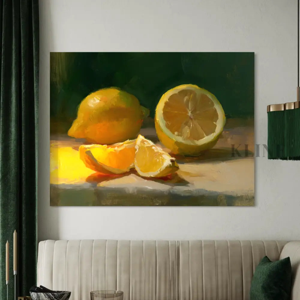 The Warm Lemon Still Life - Hand Painting 