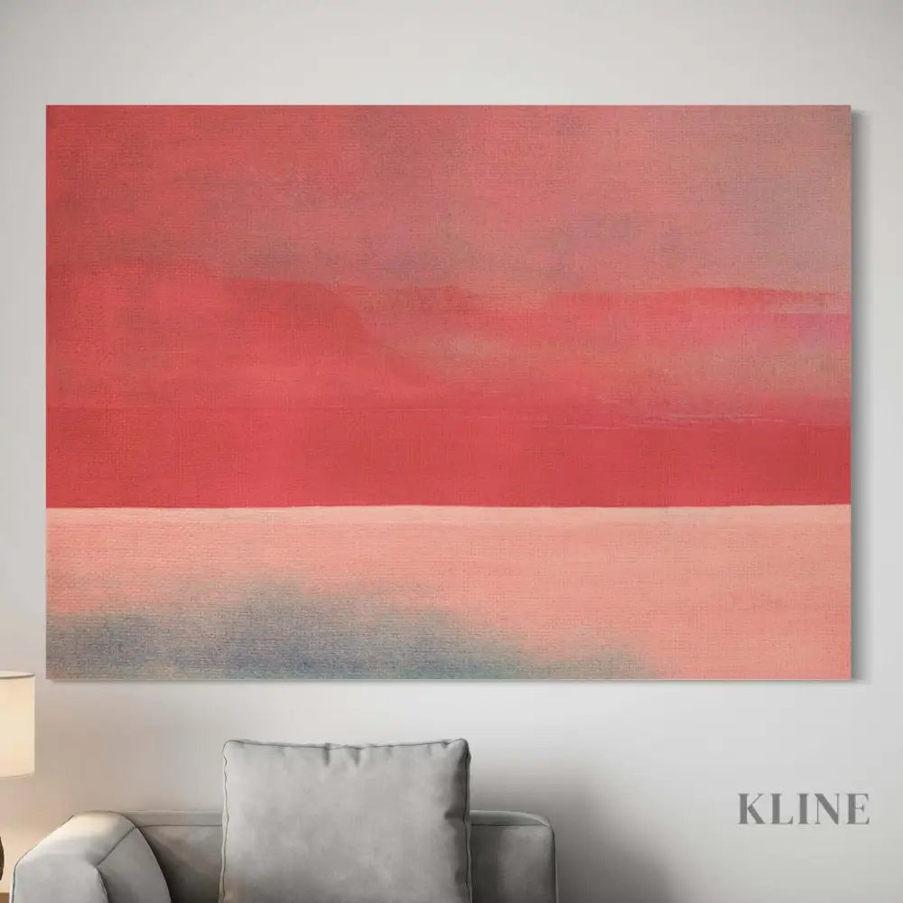 Thin Line 01 - Hand Painting Rosa Wandkunst