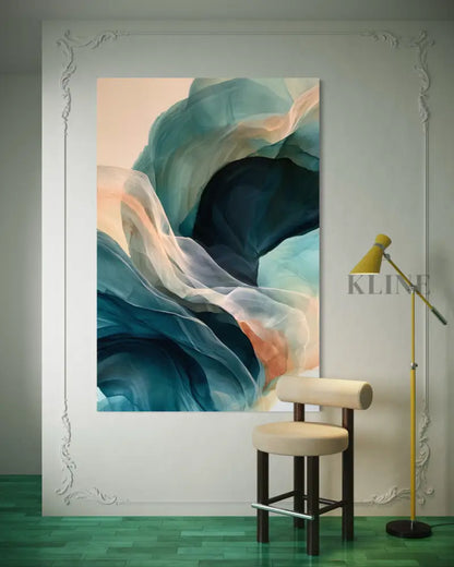 Tide of Teal and Smoke - Hand Painting
