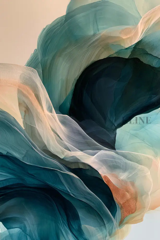 Tide of Teal and Smoke - Hand Painting