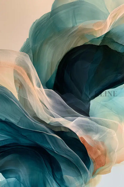 Tide of Teal and Smoke - Hand Painting