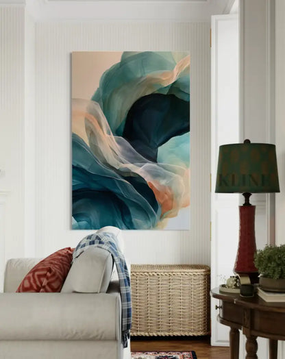 Tide of Teal and Smoke - Hand Painting