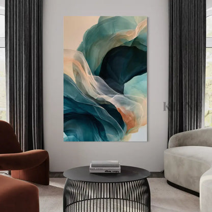 Tide of Teal and Smoke - Hand Painting