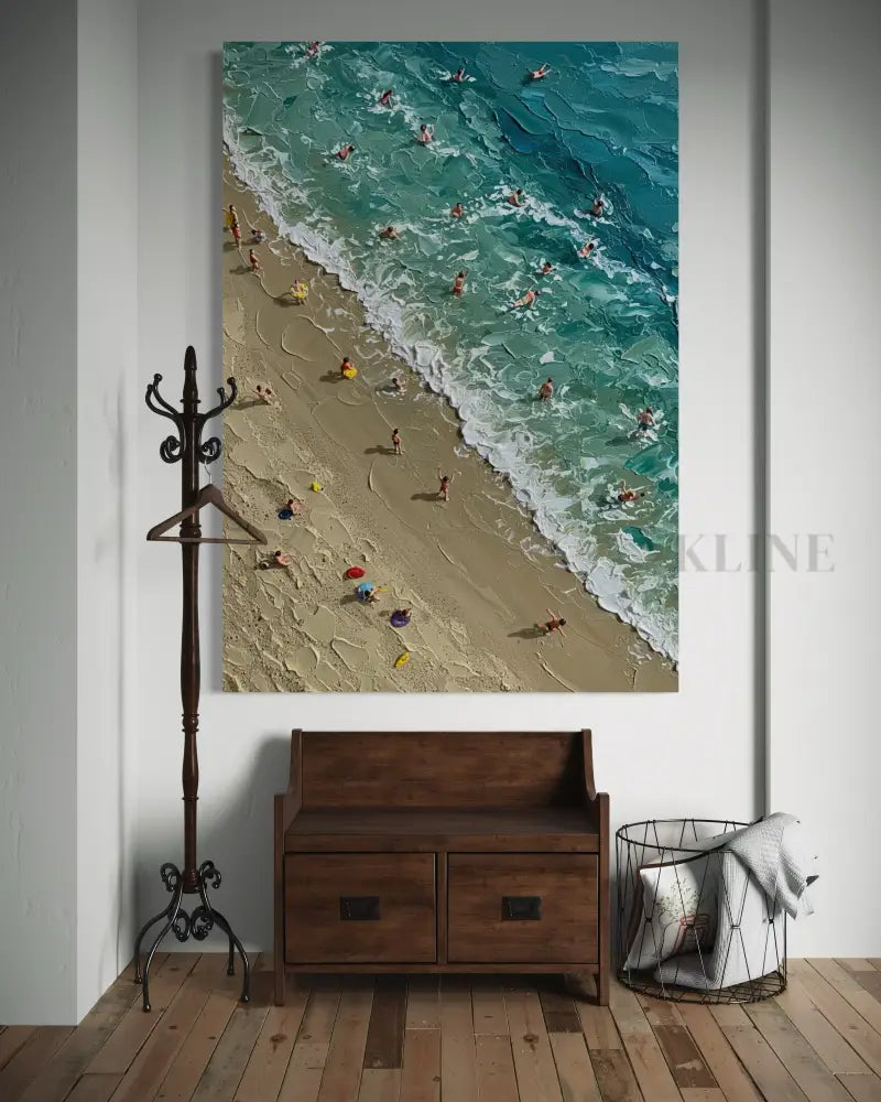 Tides of Happiness - Hand Painting Ocean Coastal Wall Art