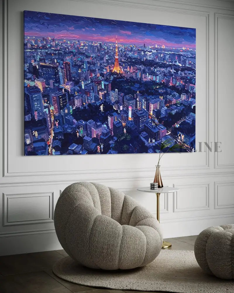 Tokyo Twilight Glow - Hand Painting 