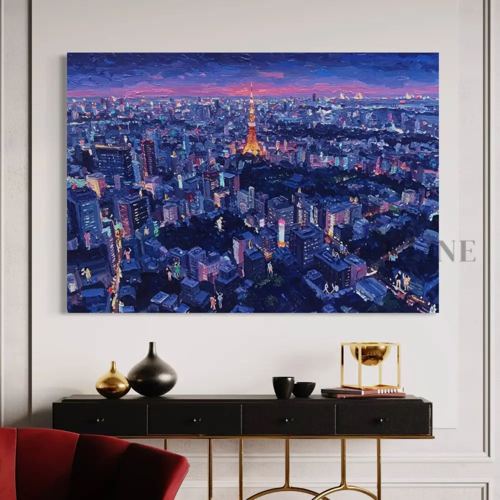 Tokyo Twilight Glow - Hand Painting 