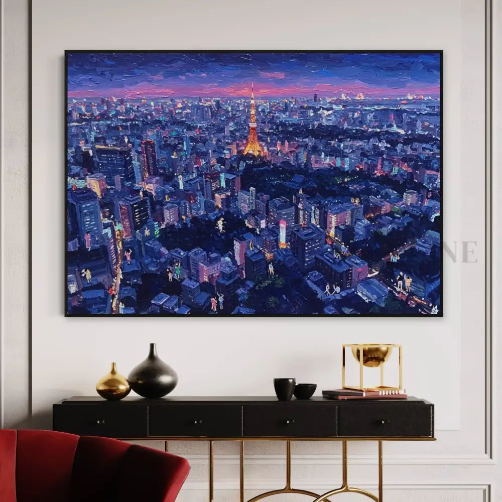 Tokyo Twilight Glow - Hand Painting